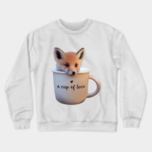 Cute Fox in a Cup Crewneck Sweatshirt